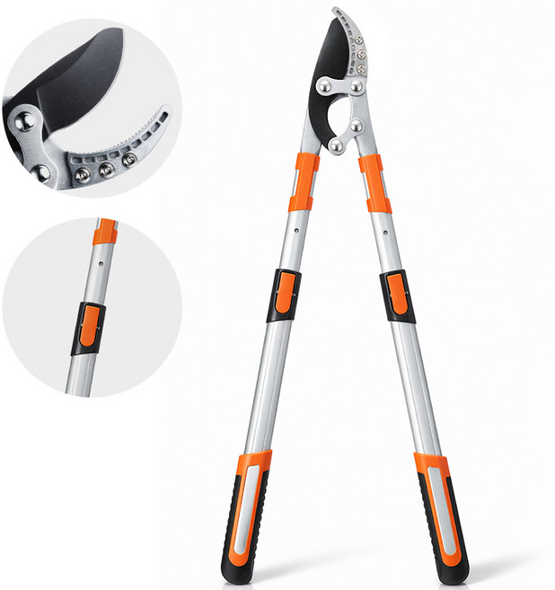 ROYAI ONE 고강도 대형 전지가위 길이조절 원예 가위 전정가위, 1개