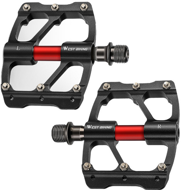 시그니처베이지 로드 자전거 초경량 평페달 페달 YPZ122, 1개, 블랙