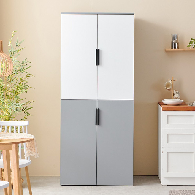 힘찬리빙 리아 800 4도어 속깊은 냉장고형 주방수납장 팬트리장 키큰장, 리아 800 속깊은 4도어 냉장고형 수납장