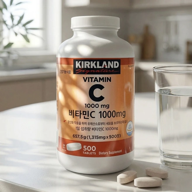[국내배송] 코스트코 커클랜드 비타민C 1000mg 대용량 항산화 건강보조제, 500정, 1개 - 쿠팡