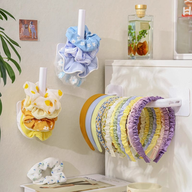 롤링페이퍼 다용도 머리끈 머리띠 보관 정리대 거치대, 화이트, 2개