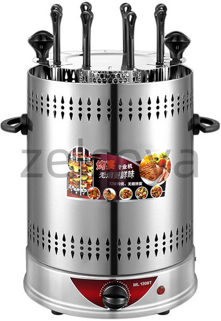 전기 그릴 꼬치 기계 가정용 자동 바베큐 실내 오븐 가족 신제품, 01 8 forks, 02 8 forks_01 CN