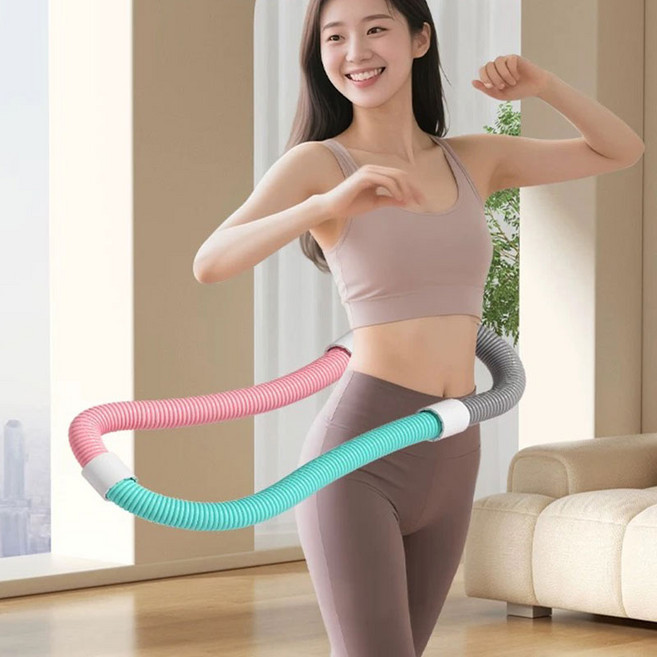 HAM 접이식 무소음 훌라후프, 1개, 삼색 패치워크, 1.5kg