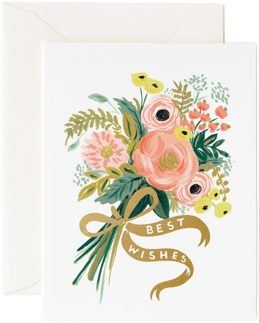 라이플페이퍼 Best Wishes Bouquet Card 웨딩 카드, 단품