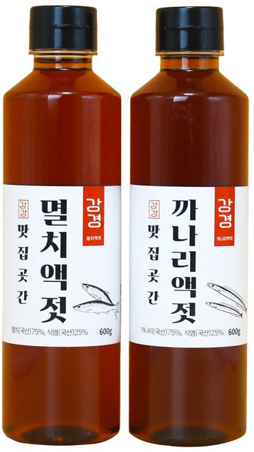 강경 국산 멸치액젓 까나리액젓 세트, 1세트, 1.2kg