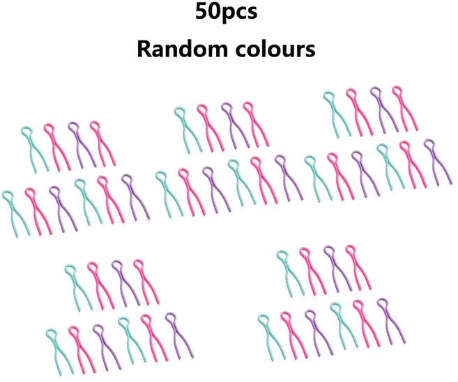 호환 10/30/50개 혼합 색상 플라스틱 보빈 클립 클램프 DIY 보빈 정리기 긴 실 클립 스풀 보관 홀더 재봉, 50pcs