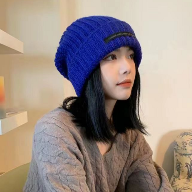 미다미 루즈핏 뿌요 도톰한 컬러풀 블랙라벨 포인트 니트비니 1470