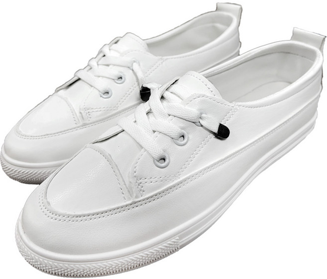 小白鞋懶人鞋白色平底休閒鞋 - 女款舒適百搭休閒鞋