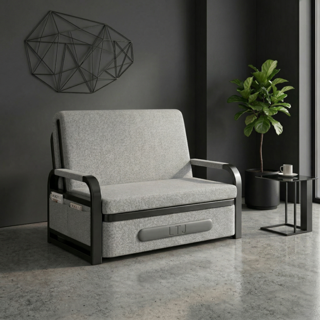 베아트룸 라텍스 1인용 접이식 소파베드 82cm BRL2, 연그레이