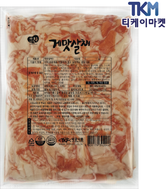 [태공식품] 바다찬 게맛살채 분리7cm (/1kg/냉동), 1개, 1kg