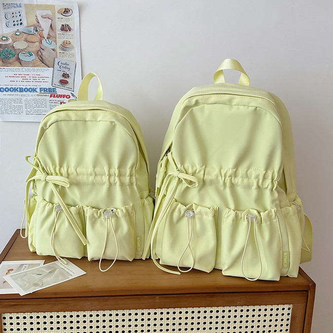 페이지샵 리본 셔링 나일론 초등 주니어 여아 데일리 백팩 학생가방 책가방