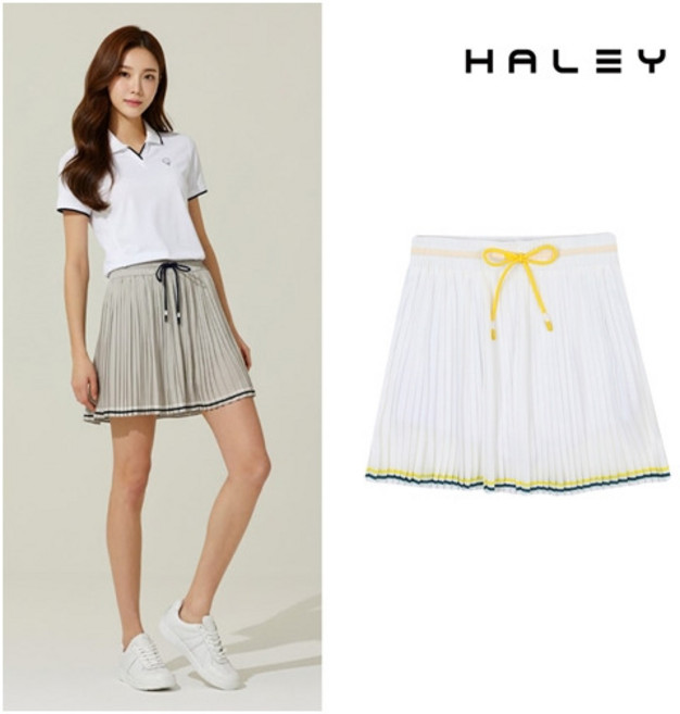 [헤일리] 골프 여성 베이직 라이트 플리츠 밴딩 큐롯 스커트 HUAWK1019