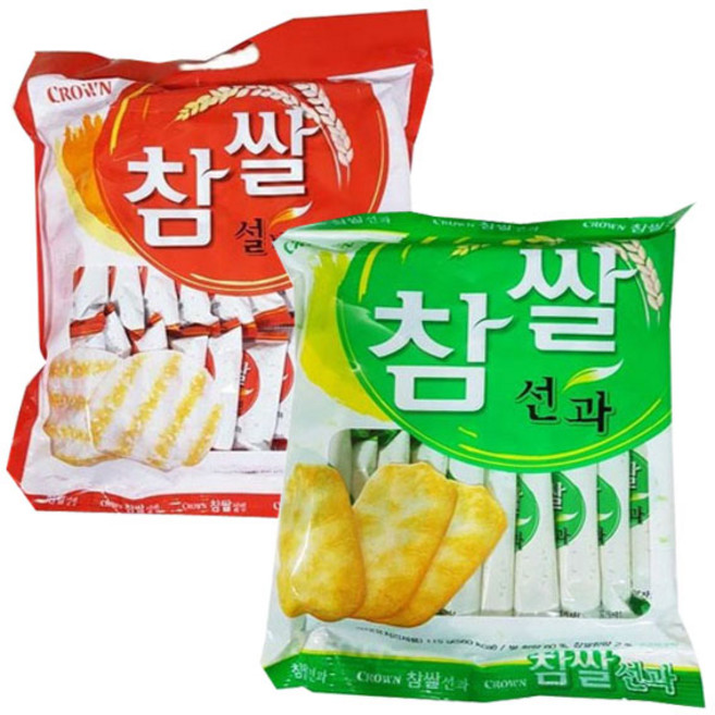 크라운 참쌀설병 + 참쌀선과 쌀스낵 세트, 523g, 4세트