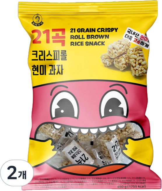 풍미상회 21곡 크리스피롤 현미과자, 450g, 2개