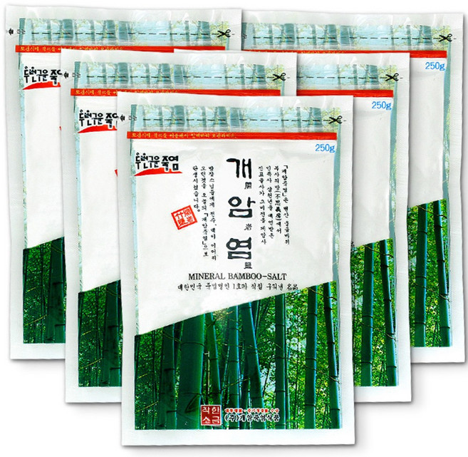 2회 생활죽염 개암염 250g 다용도 요리 양치 가글 소금, 5개