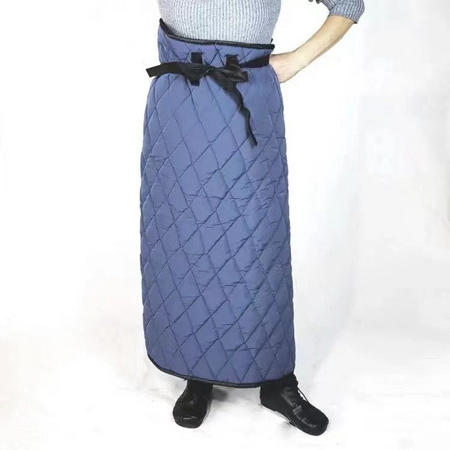 허리끈 겨울 누빔 치마 보온 랩스커트 패딩 롱 담요 앞치마
