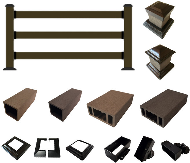 합성목 난간대 자재, 브라켓(유동), 1개