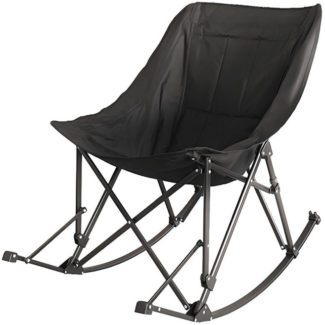 샵472 접이식 흔들의자 실내 야외 캠핑 체어 안락 의자 락킹 수유 거실 마루 라운지 아웃도어 무중력 낮잠, Black