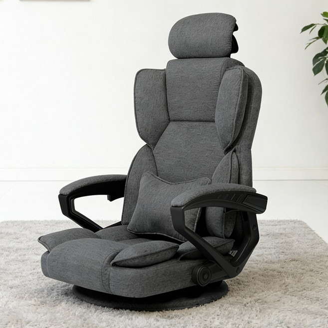 SeekFun 리클라이너 가죽 좌식 의자 컴퓨터 게이밍 1인용 쇼파, 그레이/Grey