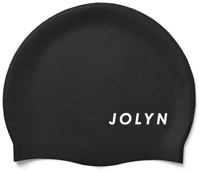 JOLYN 클래식 유니 실리콘 수영 모자 성인 여성 및 남성용 모발 보호 집중 트레이닝 편안한 미끄럼 방지 화이트 178740, 단일 사이즈, 블랙