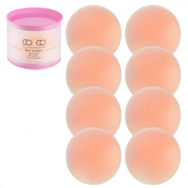 SUEVA 슬림핏 실리콘 여성 니플패치 케이스세트, 8개