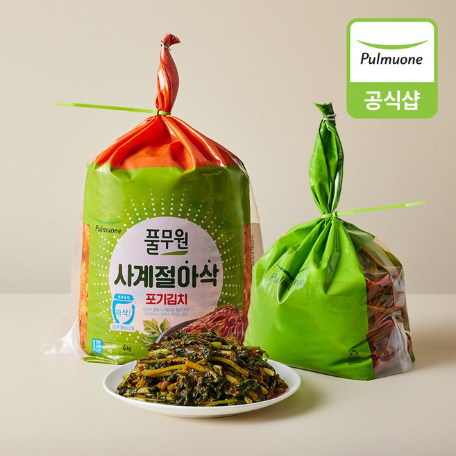 [풀무원] [생산직송] 사계절아삭 포기김치4kg+열무김치2kg, 포기김치 4kg+열무김치 2kg, 1개