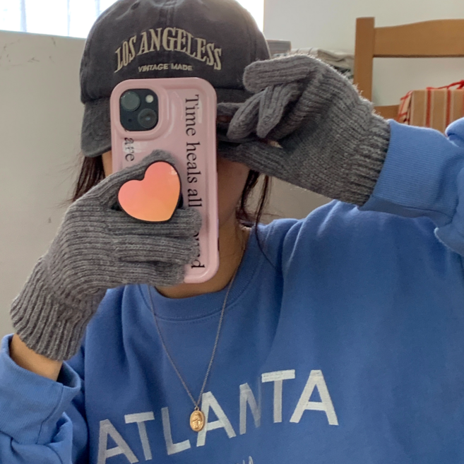 오렌지앨리스 스마트폰 터치 장갑 핑거홀 겨울 손가락 장갑