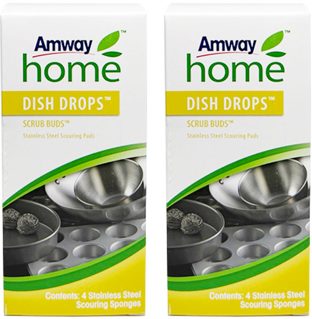 암웨이 디쉬드랍스 스크럽버즈 스테인레스 스틸수세미 2개 +포켓물티슈 증정