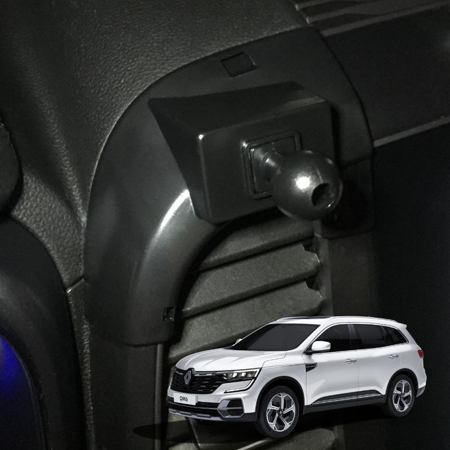 에이치몰 QM6 핸드폰 거치 마운트 브라켓, 블랙, 1개