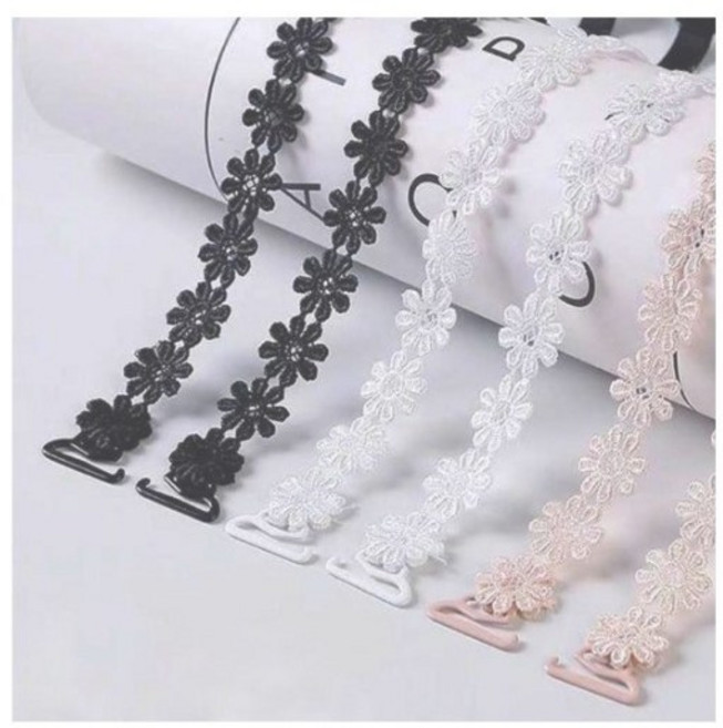 플라워 레이스 브래지어 브라 어깨 끈 2P DD-11958