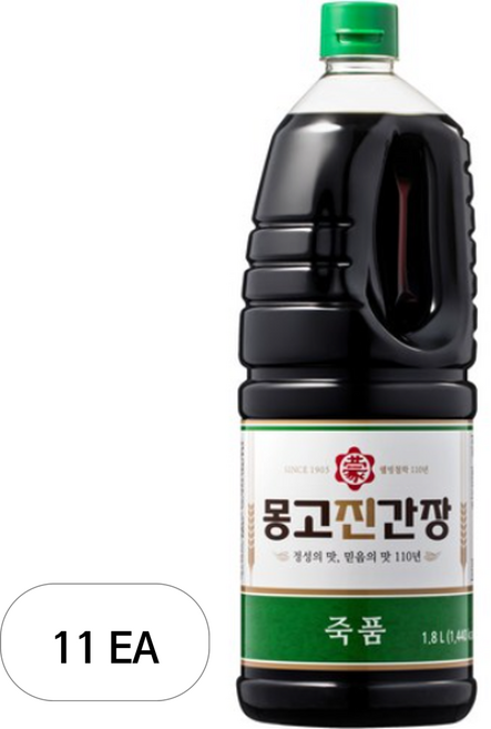 몽고진간장 죽품 진간장, 1.8L, 11개
