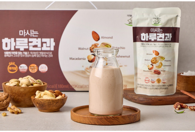 담담 자연을 두번 담다 6종 혼합견과 마시는 하루견과, 15개, 180ml