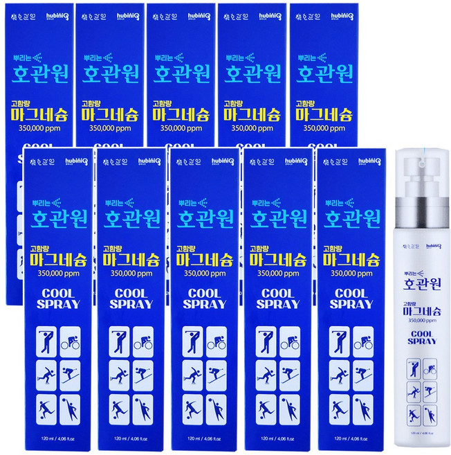 뿌리는 호관원 고함량 마그네슘 쿨스프레이, 1개, 10개입