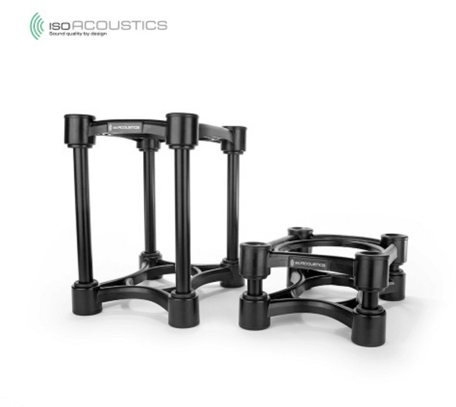 IsoAcoustics ISO-155 1조 구성 아이소 155 스피커 방진패드 높이조절 데스크탑 스피커 스탠드, 블랙