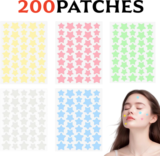 픽클리 페이스 커버 패치 별모양, 1개, 200개입