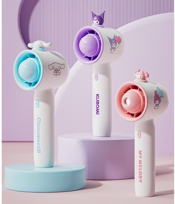 산리오 터보 뮤트 시나모롤 미스트 선풍기 스틱가습기 냉방 휴대용 USB 미니 선풍기 에어컨 +Integrated International Trade Co. Ltd 머리핀, 쿠로미 기본템