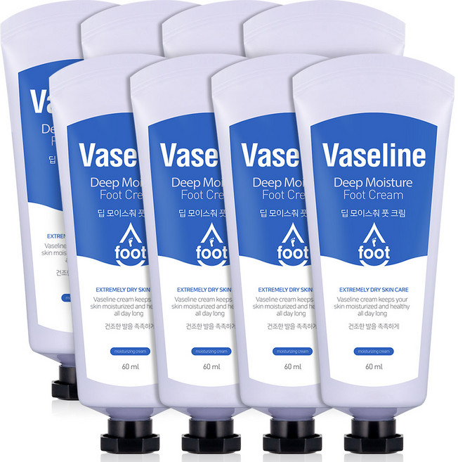 바세린 C2Y 딥 모이스춰 풋크림, 1개입, 8개, 60ml
