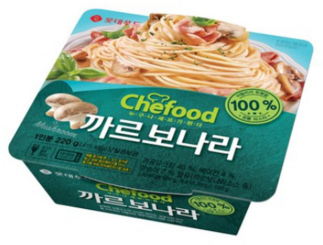 롯데웰푸드 쉐푸드 스파게티 까르보나라, 9개, 220g