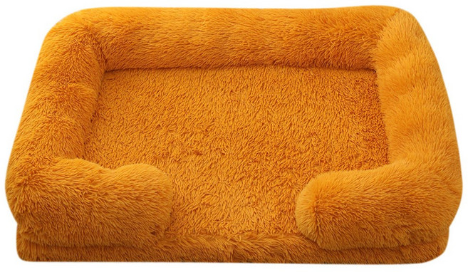 나비닷 반려동물 대형 사각 커버분리 꿀잠 방석, 오렌지, 1개
