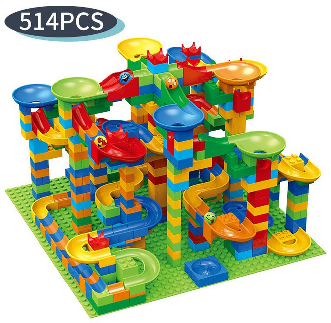 조립 블록 궤도 쇠구슬 DIY 블록 장난감, 514피스