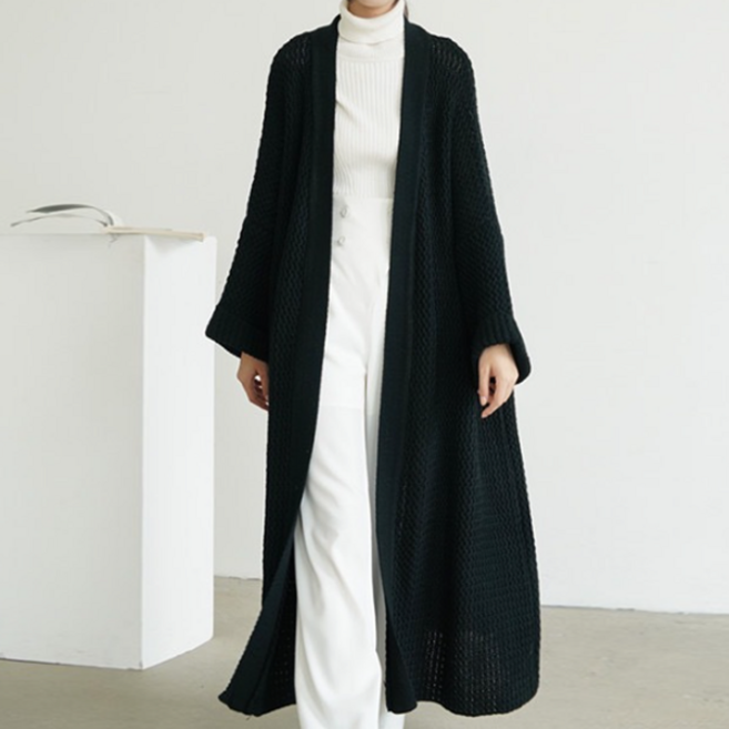 로렌미 코지 루즈핏 니트코트 롱 가디건 S250812FW-11