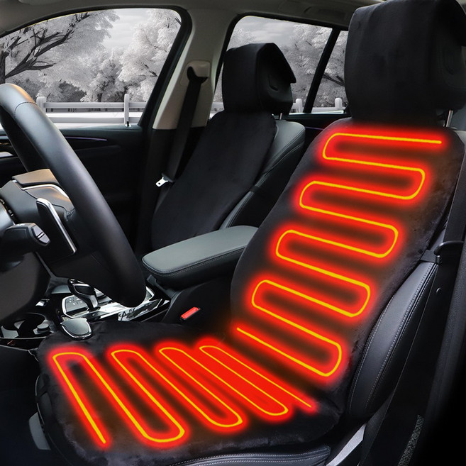 카모아 국산 블랙홀 극세사 차량용 온열시트(1P) 국산 앞좌석 열선시트 뒷좌석 온열매트 방석, 1개, 블랙홀 극세사(운전석-12V)