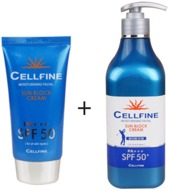 셀파인 선크림 SPF50+ PA+++, 1개, 70ml+500ml, 500ml