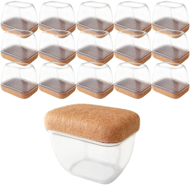 네츄라이프 의자발 커버 3세대 직사각형, 투명, 16p