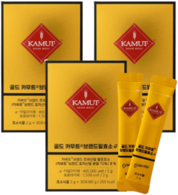 골드 카무트효소 [카무브 브랜드밀발효효소 40%], 90g, 3개
