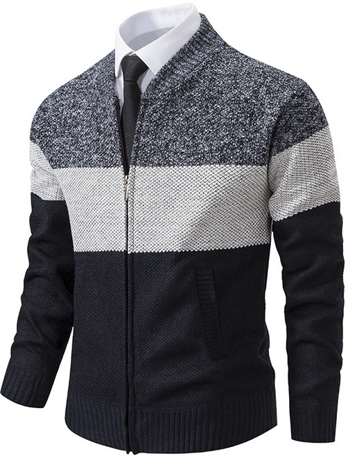 라라티와이 보잉 남성용 간절기 겨울 따뜻한 벨벳 니트 자켓