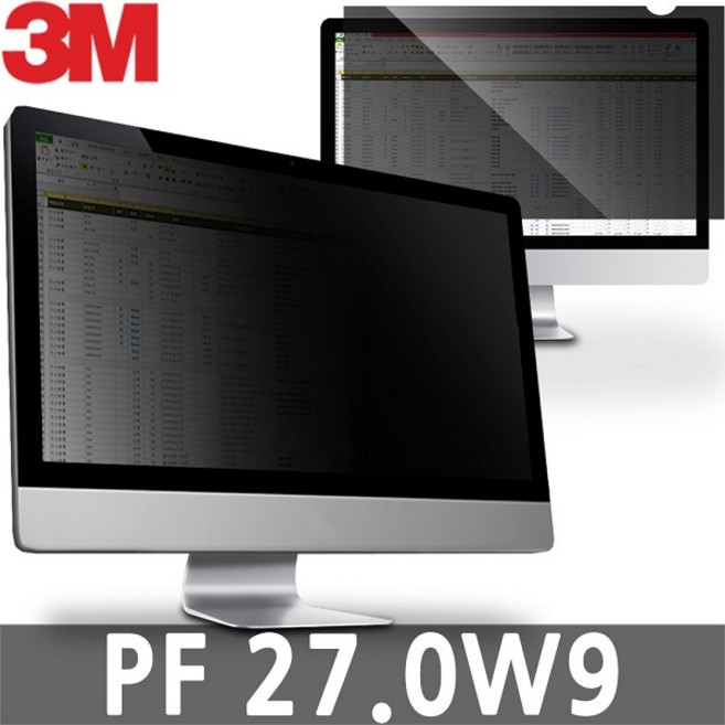 3M 정보 보안 필름 모니터 27형 16:9 비율 PF270W9B, 단일상품(FQT8899), 1개