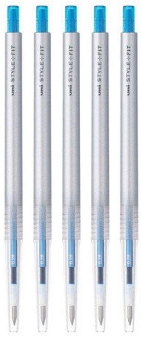 유니 스타일핏트 단색펜 UMN-139 0.38mm, 라이트블루, 5개