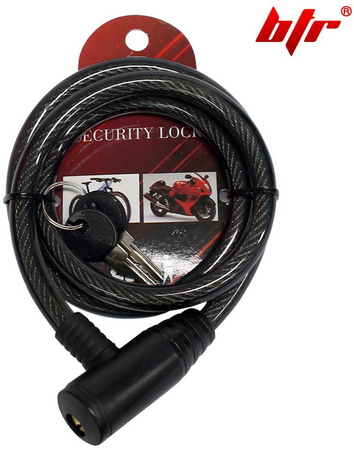 BTR 자전거 자물쇠 열쇠 와이어 관절락 도난방지 잠금장치, 선택01.자물쇠+BTR KW-120 열쇠, 1개