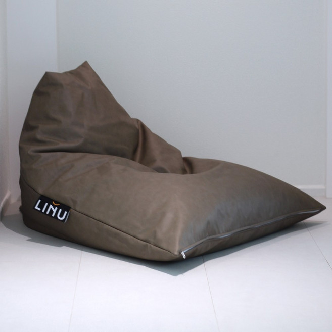 LINU리누 가죽빈백 빈티지레더 이지클린 방수 방오 EPP, 빈백, 카카오